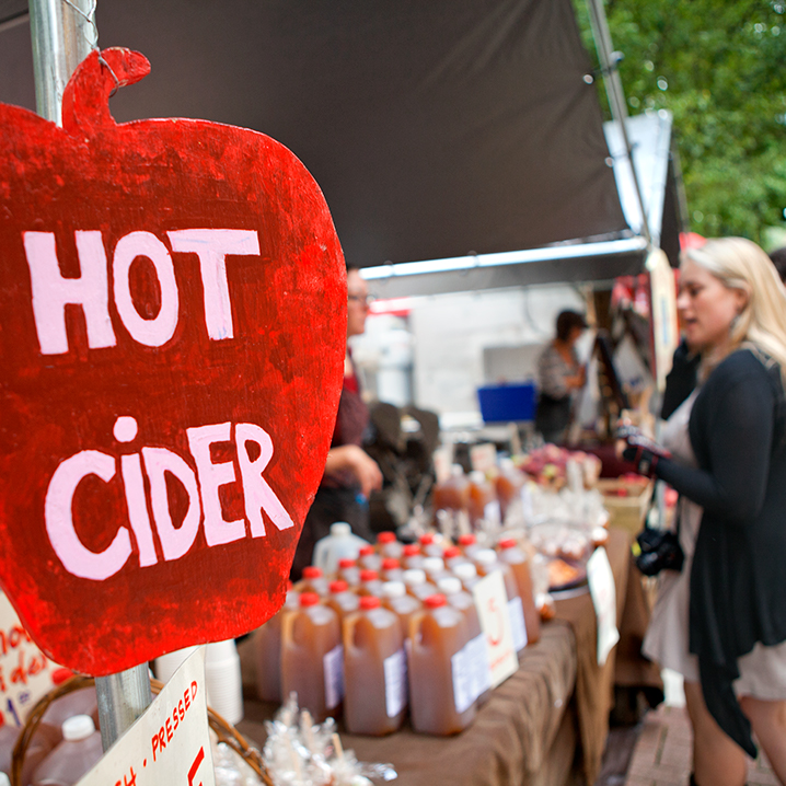 Hot cider for sale at the Apple Harvest Festival.